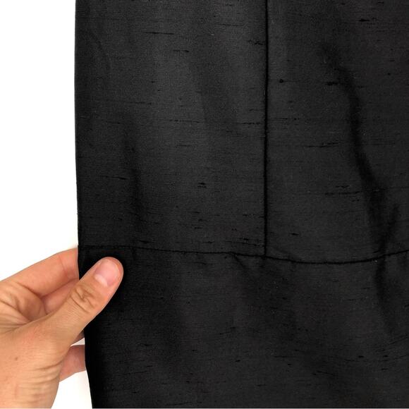 INES DE LA FRESSANGE Vintage Raw Silk Sheath Dress Black FR 36 (6) - Picture 6 of 11